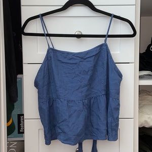 blue back tie top